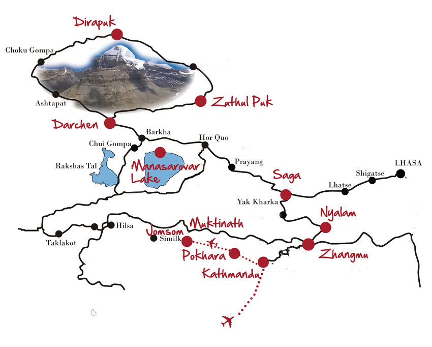 Kailash Tour Map